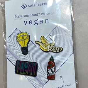 Vegan pins (NEVER OPENED)